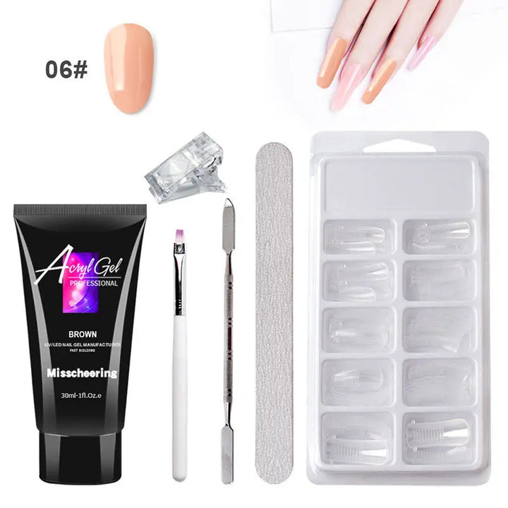 Painless Extension Gel Nail Art Without Paper Holder Quick Model Painless Crystal Gel Set - Zera