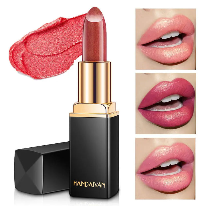 Shiny Metallic Lipstick Pearlescent Color Temperature Change Lipstick Gilt Lipstick - Zera