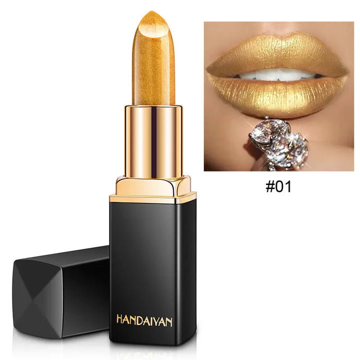 Shiny Metallic Lipstick Pearlescent Color Temperature Change Lipstick Gilt Lipstick - Zera