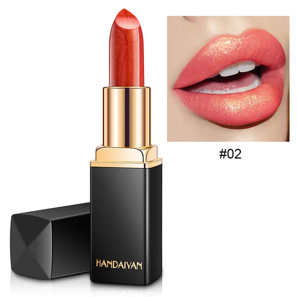 Shiny Metallic Lipstick Pearlescent Color Temperature Change Lipstick Gilt Lipstick - Zera