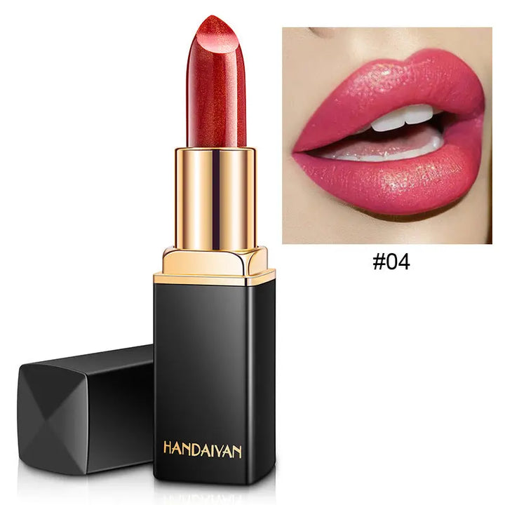 Shiny Metallic Lipstick Pearlescent Color Temperature Change Lipstick Gilt Lipstick - Zera