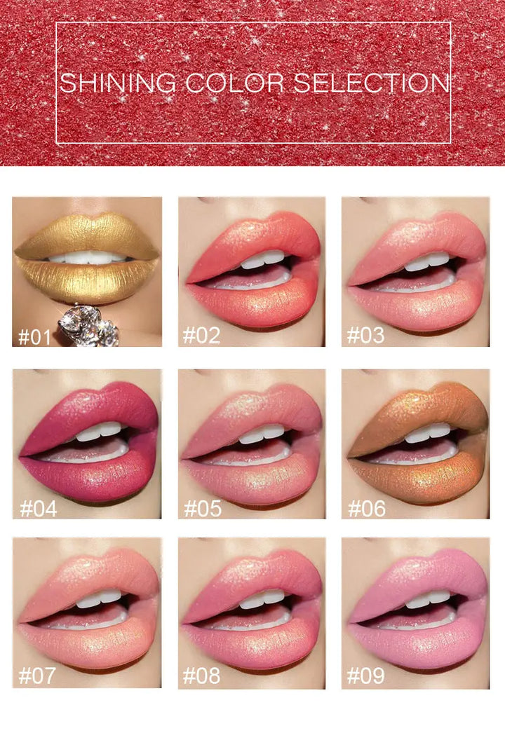 Shiny Metallic Lipstick Pearlescent Color Temperature Change Lipstick Gilt Lipstick - Zera