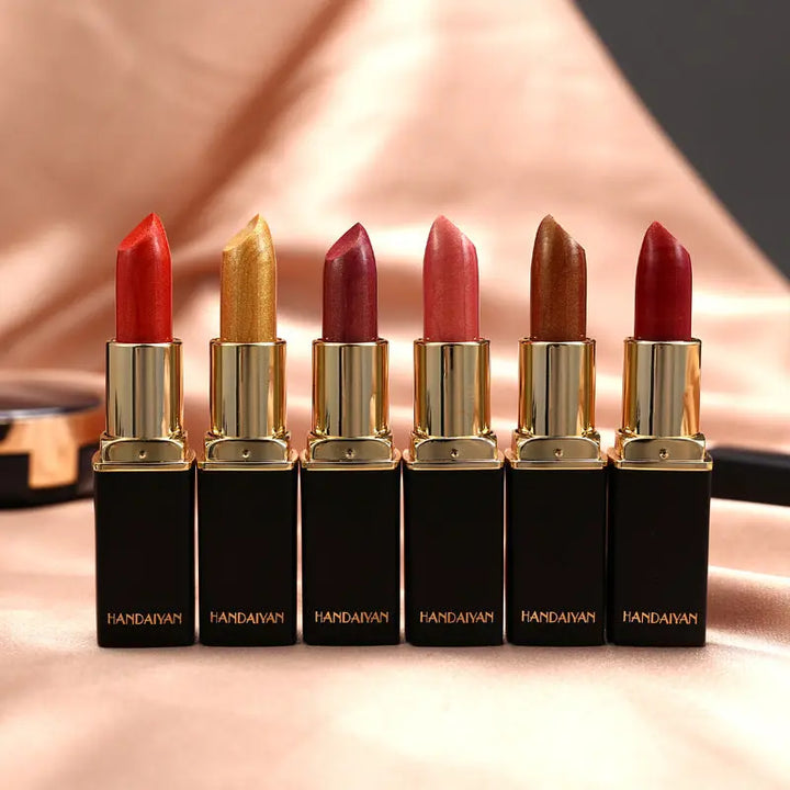 Shiny Metallic Lipstick Pearlescent Color Temperature Change Lipstick Gilt Lipstick - Zera