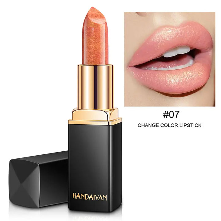 Shiny Metallic Lipstick Pearlescent Color Temperature Change Lipstick Gilt Lipstick - Zera