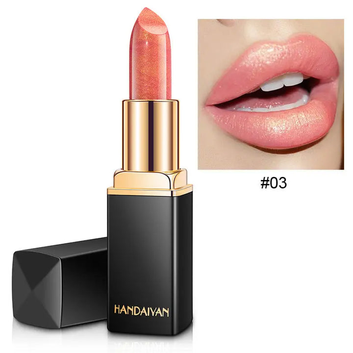 Shiny Metallic Lipstick Pearlescent Color Temperature Change Lipstick Gilt Lipstick - Zera