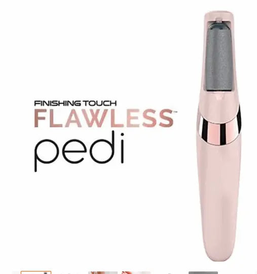 a pink electric toothbrush with the words fleshless pedi on it