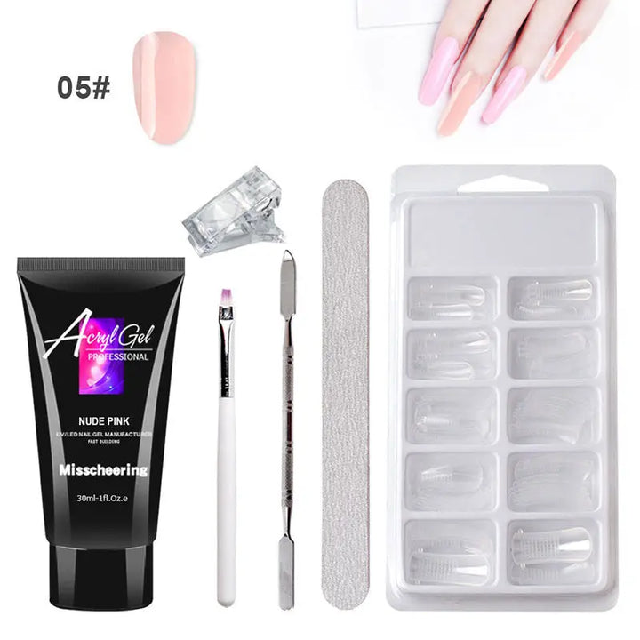 Painless Extension Gel Nail Art Without Paper Holder Quick Model Painless Crystal Gel Set - Zera