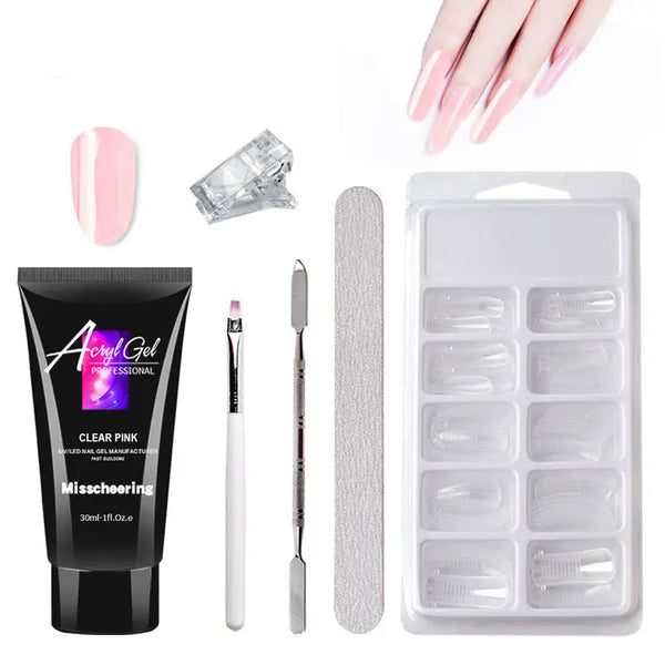 Painless Extension Gel Nail Art Without Paper Holder Quick Model Painless Crystal Gel Set - Zera