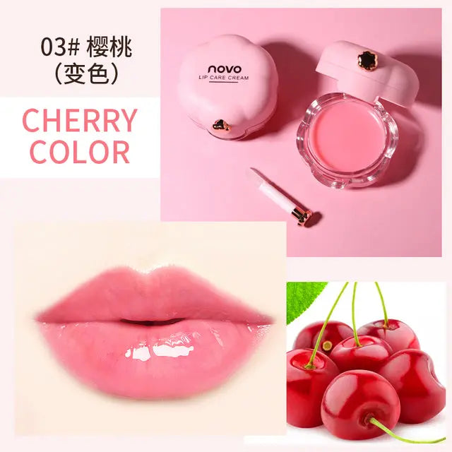 a pink lipstick with a cherry on it