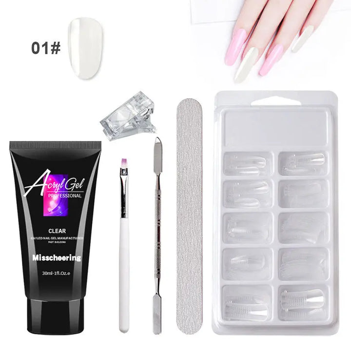 Painless Extension Gel Nail Art Without Paper Holder Quick Model Painless Crystal Gel Set - Zera