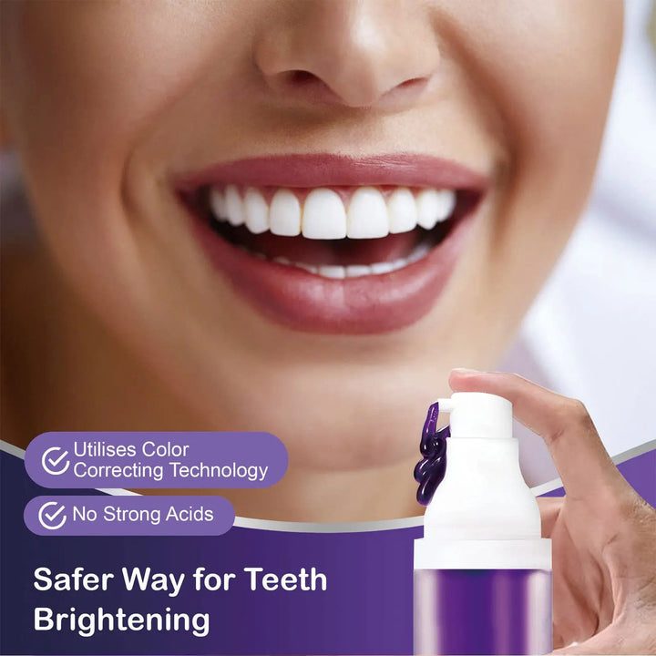 Teeth Whitening Toothpaste Purple Plastic Bottle Press Type Zera