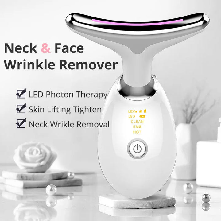 EMS Thermal Neck Lifting And Tighten Massager Electric Microcurrent Wrinkle Remover - BEAUTIRON