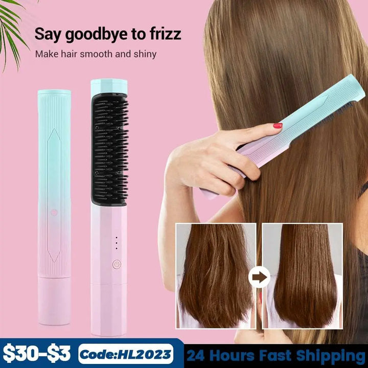 Versatile 2 in 1 Hair Straightening Tool for effortless styling and detangling.