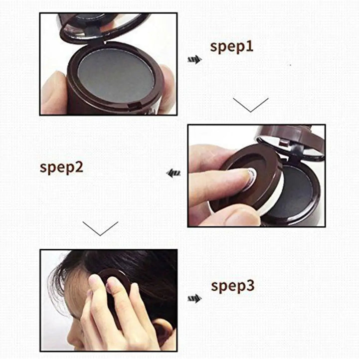 Flawless Hairline Repair:  Hair Makeup Powder with Puff - Conceal & Style" - BEAUTIRON