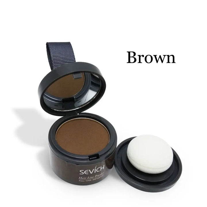 Flawless Hairline Repair:  Hair Makeup Powder with Puff - Conceal & Style" - BEAUTIRON