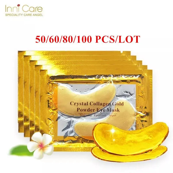 InniCare 50/60/80/100 Pcs Crystal Collagen Gold Eye Mask Dark Circles Acne Beauty Patches For Eye Skin Care Korean Cosmetics - BEAUTIRON