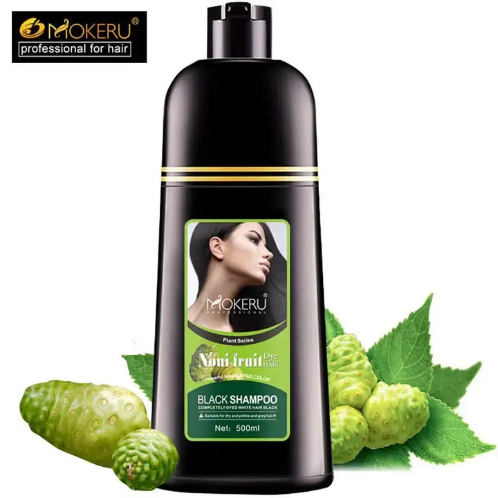 Mokeru Organic Natural Fast Hair Dye Only 5 Minutes Noni Plant Essence Black Hair Color Dye Shampoo For Cover Gray White Hair - BEAUTIRON