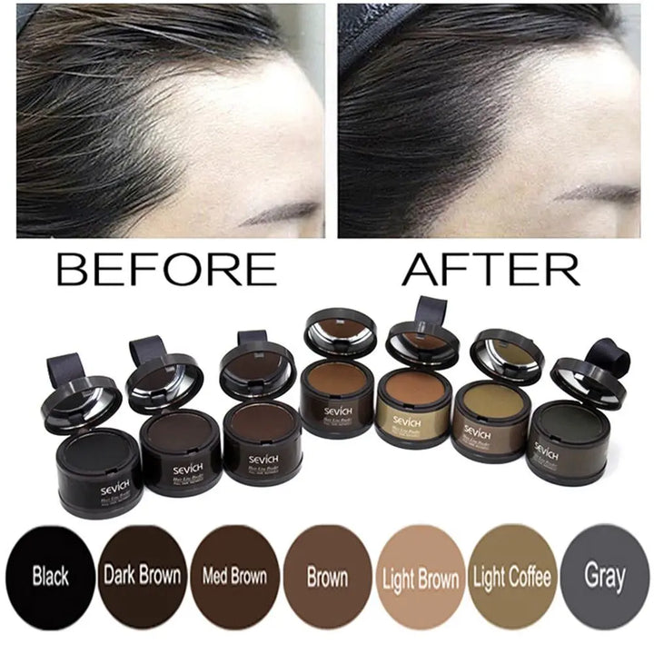 Flawless Hairline Repair:  Hair Makeup Powder with Puff - Conceal & Style" - BEAUTIRON