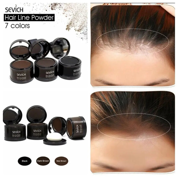 Flawless Hairline Repair:  Hair Makeup Powder with Puff - Conceal & Style" - BEAUTIRON