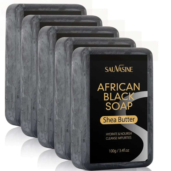 100g AFRICAN BLACK SOAP Shea Butter Bar Moisturizing Acne Treatment Cleanser for Clear Skin Care Deep Cleaning Glowing - BEAUTIRON