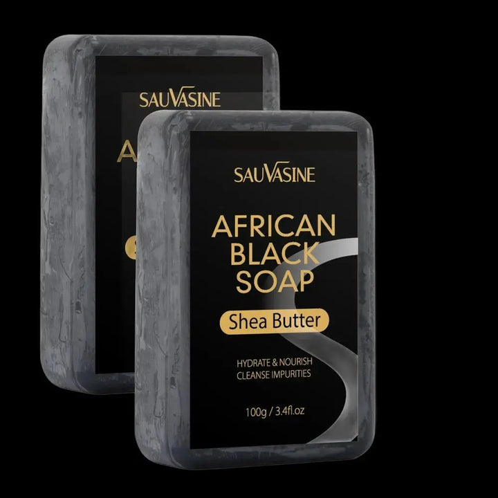 100g AFRICAN BLACK SOAP Shea Butter Bar Moisturizing Acne Treatment Cleanser for Clear Skin Care Deep Cleaning Glowing - BEAUTIRON