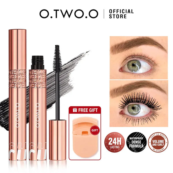 O.TWO.O Mascara Waterproof Lengthens Eyelashes Extension Black Non-smudge Lengthening Volume 5D Silk Fiber Mascara Cosmetics - BEAUTIRON