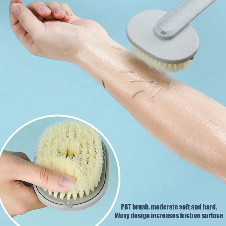 For Shower Durable Massage Bath Brush Long Handle With Soap Dispenser Bathroom Hanging Hole Home Comfortable Bathing Supplies - BEAUTIRON