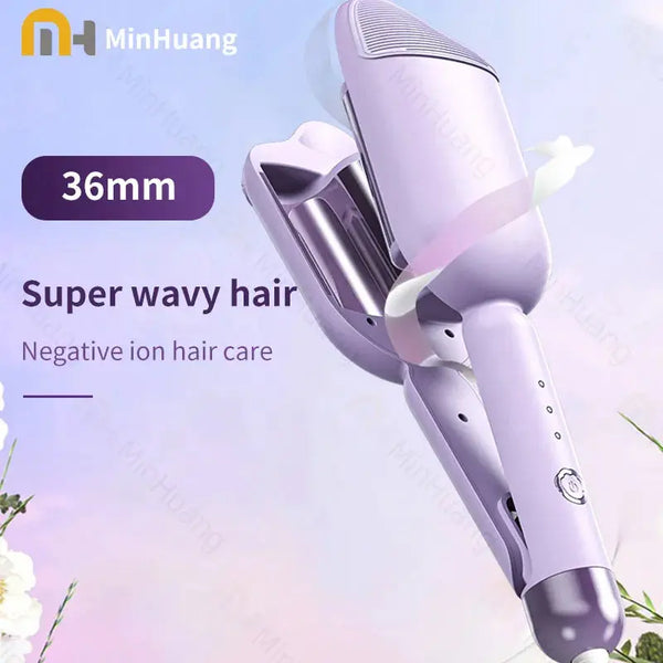 New 36mm Wavy Hair Curlers Curling Iron Wave Volumizing Hair Lasting Styling Tools Egg Roll Head Waver Styler Wand Curling Irons - BEAUTIRON