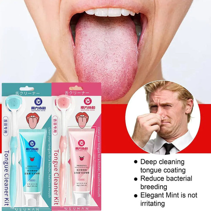 Tongue Cleaner Gel with Brush: Healthy Oral Hygiene - BEAUTIRON