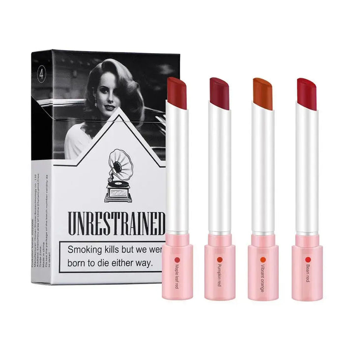 Unveil Your Beauty: Creative Cigarette Lipstick Set - 4 Color Matte Lip Gloss for Long-Lasting Glamour - BEAUTIRON