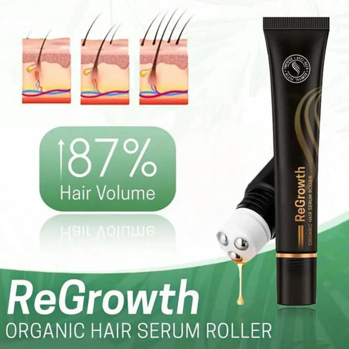 Regrowth Organic Hair Serum Roller Set Biotin Serum Triple Roll-On Massager Essence for All Hair Ty K0B4 - BEAUTIRON