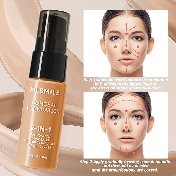 Face Foundation Cream Oil-control Matte Bbcream Lasting Concealer Liquid Waterproof Full Coverage Matte Base Professional Makeup BEAUTIRON