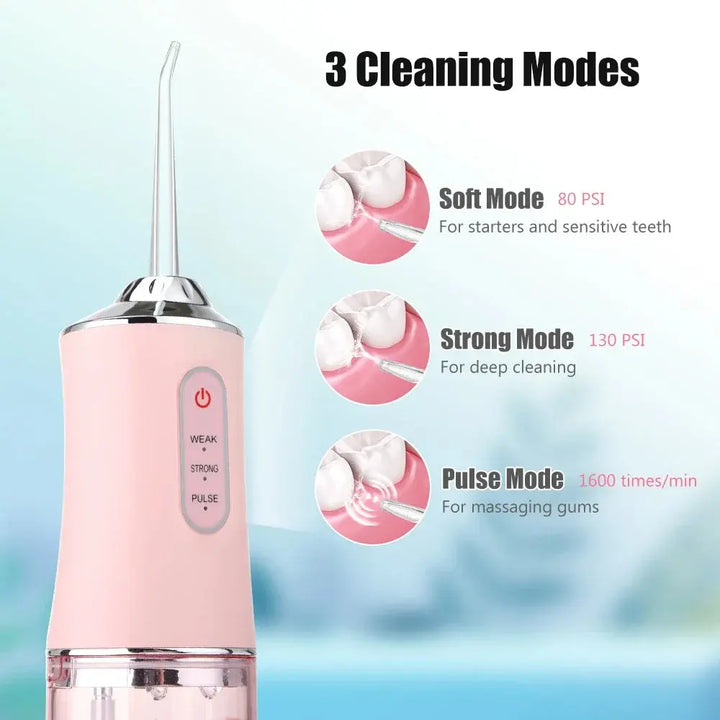 Mouth Washing Machine Powerful Portable Irrigator Dental Water Jet 3 Modes USB Rechargeable 4 Jet for Teeth  Cleaning Health - BEAUTIRON