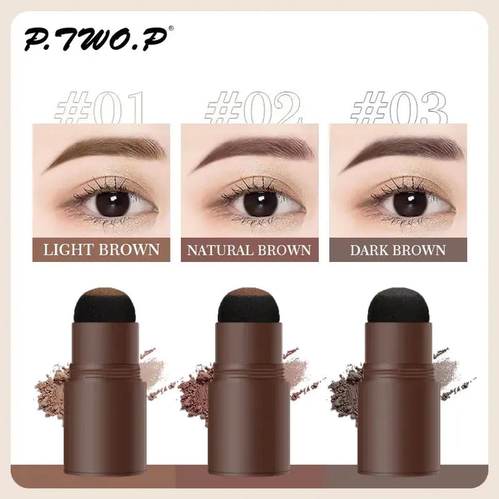 PTWOP One Step Eyebrow Stamp Shaping Kit Set Waterproof Women Makeup Brows Stencil And Kit Tattoo Eyebrow Brush Shipping Free - BEAUTIRON