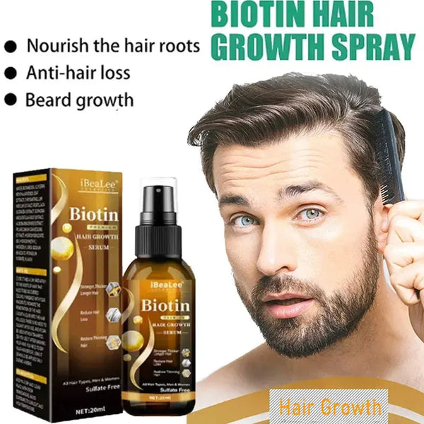 Hair Growth Products Biotin Anti Hair Loss Spray Scalp Treatment Fast Growing Care Essential Oils for Men Women Hair Care - BEAUTIRON