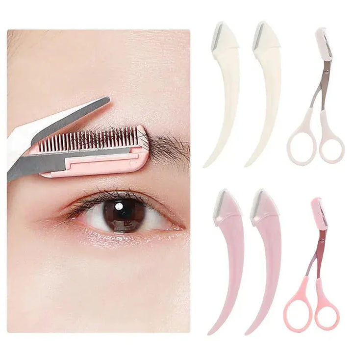 Eyebrow Trimming Knife Eyebrow Face Razor For Women Professional Eyebrow Scissors With Comb Brow Trimmer Scraper Accessories - BEAUTIRON