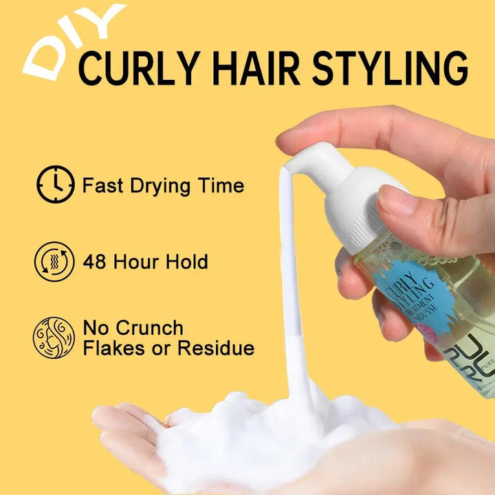 PURC Curly Hair Products Mousse Care Coconut Oil Smoothing Frizz Control Enhanced Curl Wavy Wigs Hair Styling Cream Mousse Foam - BEAUTIRON