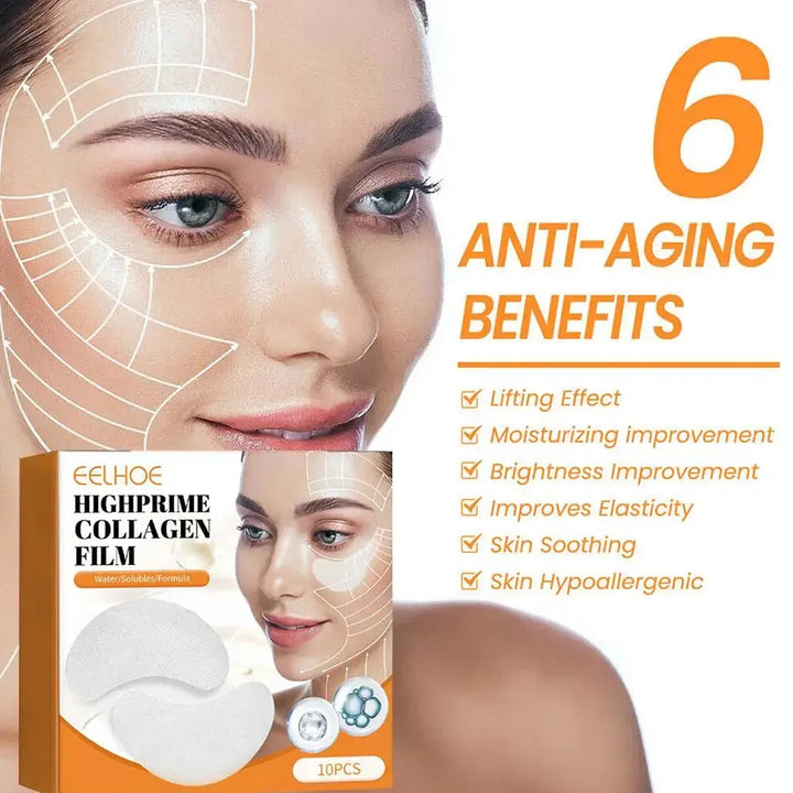 High-Protein Collagen Facial Film Fades Dark Circles Eye Bags Eye Mask Light Fine Lines Lifting and Firming Water-Soluble Mask - BEAUTIRON