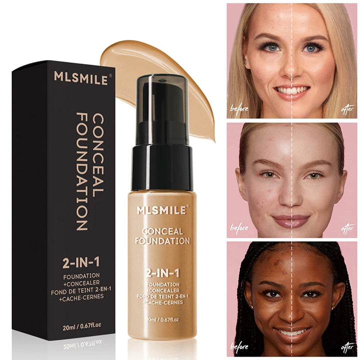 Face Foundation Cream Oil-control Matte Bbcream Lasting Concealer Liquid Waterproof Full Coverage Matte Base Professional Makeup BEAUTIRON