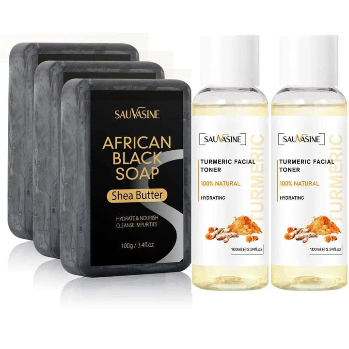 100g AFRICAN BLACK SOAP Shea Butter Bar Moisturizing Acne Treatment Cleanser for Clear Skin Care Deep Cleaning Glowing - BEAUTIRON