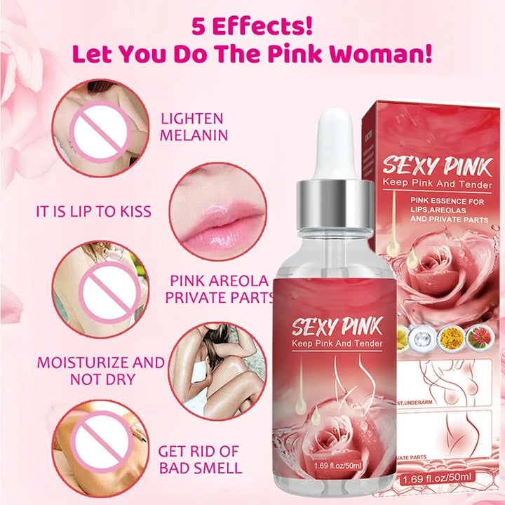 Pink Sexy Women Essence For Lip Areolas Private Parts Tender Remove Intimate Melanin Skin Care Whitening Dark Spot Body Serum BEAUTIRON