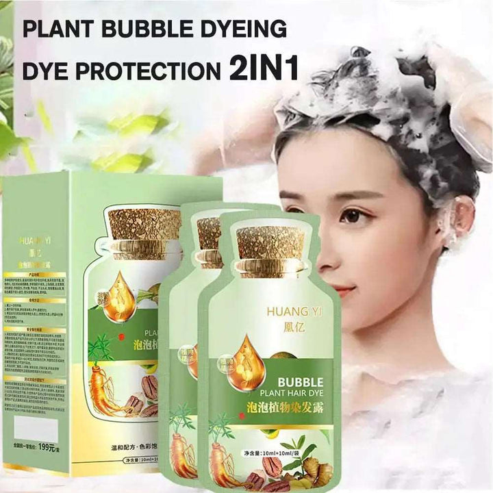 10 Pcs Hair Dye Shampoo Natural Plant Bubble Hair Dye Long-lasting Hair Color Convenient And Effective Hair Coloring Shampoo - BEAUTIRON