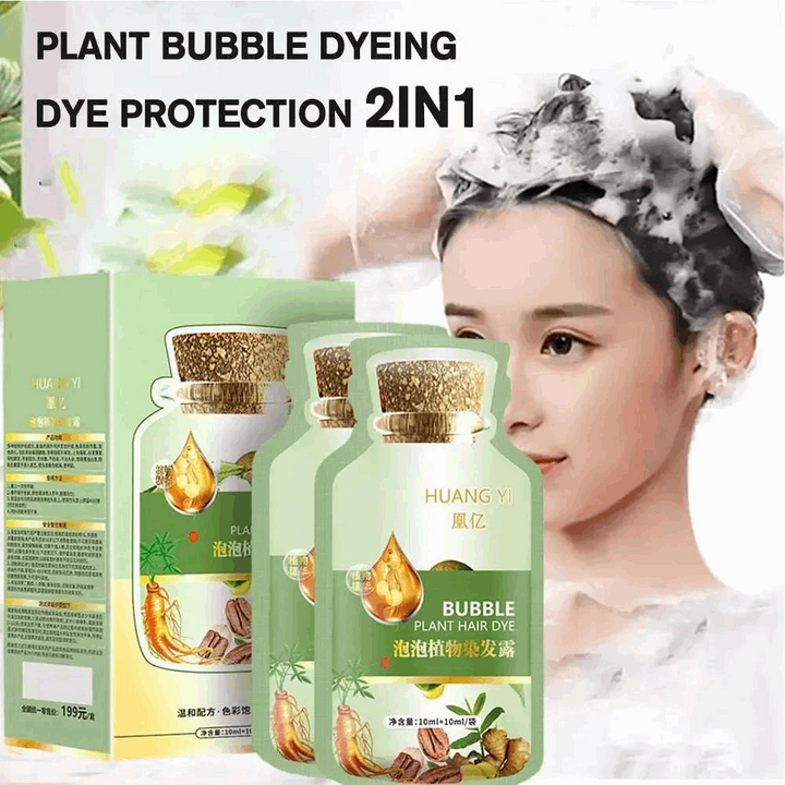 10 Pcs Hair Dye Shampoo Natural Plant Bubble Hair Dye Long-lasting Hair Color Convenient And Effective Hair Coloring Shampoo