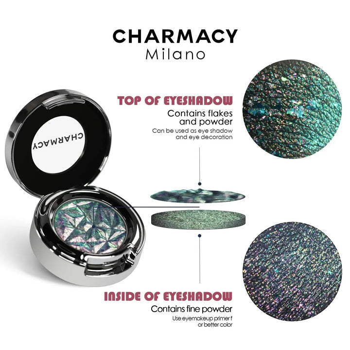 CHARMACY New 10 Multichrome Single Eye Shadow High Pigment Long Lasting Duo Chrome Eyeshadow Glitter Easy To Wear Eye Makeup - BEAUTIRON