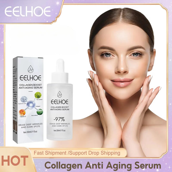 EELHOE Collagen Anti Aging Serum Hyaluronic Acid Wrinkle Removal Moisturize Tightening Lifting Fade Fine Lines Whitening Essence