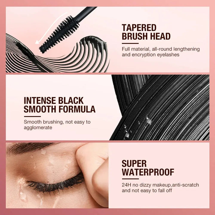 O.TWO.O Mascara Waterproof Lengthens Eyelashes Extension Black Non-smudge Lengthening Volume 5D Silk Fiber Mascara Cosmetics - BEAUTIRON