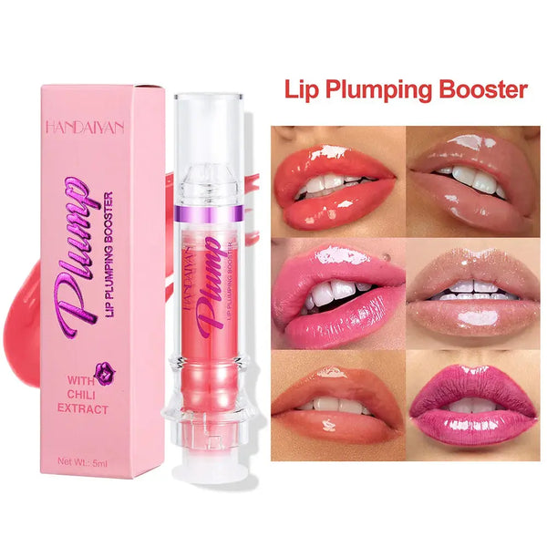 New 5ml Lip Plumping Gloss Mirror Water Lip Gloss Base Makeup Plump Serum Long Lasting Moisturizing Lip Plumper Supplies - BEAUTIRON