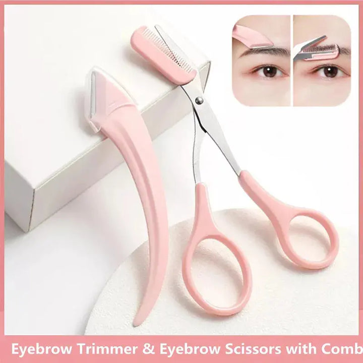 Eyebrow Trimming Knife Eyebrow Face Razor For Women Professional Eyebrow Scissors With Comb Brow Trimmer Scraper Accessories - BEAUTIRON