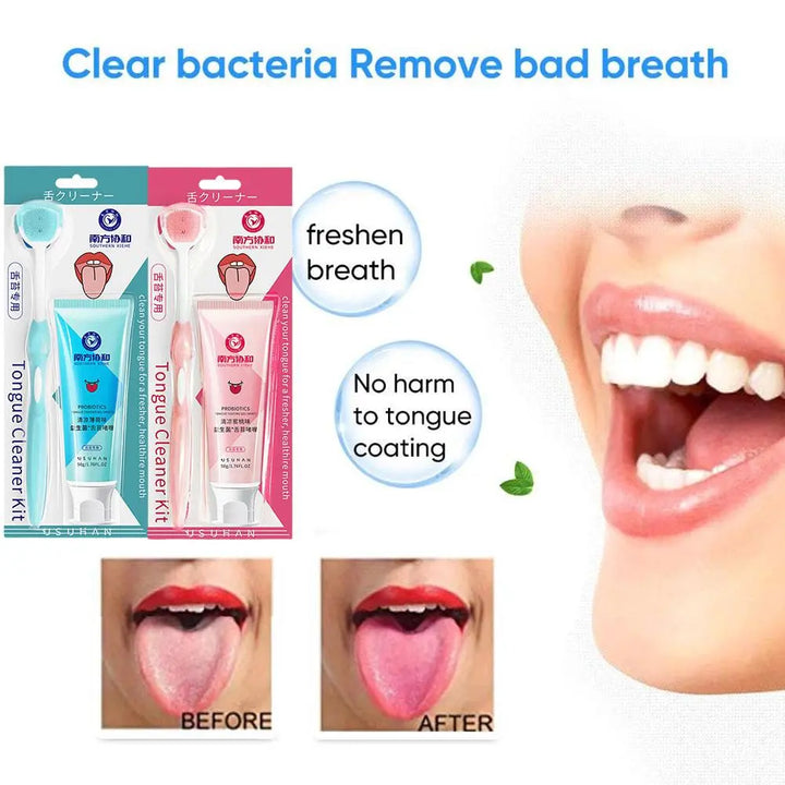 Tongue Cleaner Gel with Brush: Healthy Oral Hygiene - BEAUTIRON