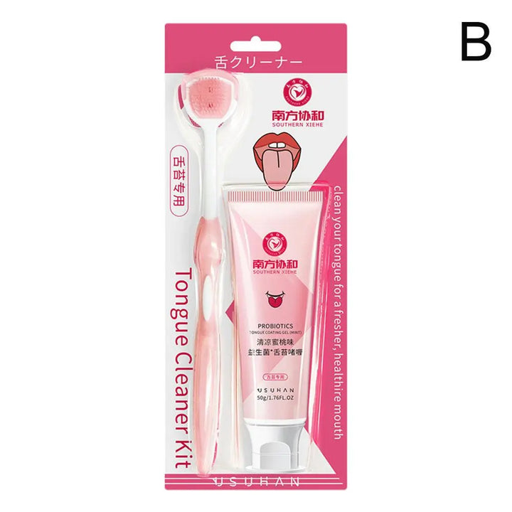 Tongue Cleaner Gel with Brush: Healthy Oral Hygiene - BEAUTIRON